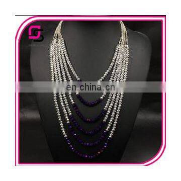 Natural Stone Crystal Three Layer Bead Necklace photo-2
