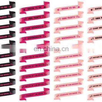 Hen Party Sashes Pink Wedding Accessory Ladies Night Out Sash Hot Pink photo-3