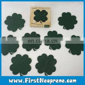 A Clover Green Perfect Cute Cutting Rubber Coaster