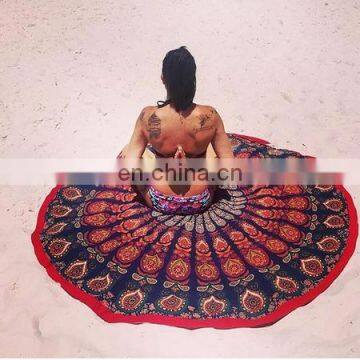 Indian Cotton Round Mandala Table Cover Hippie Wall Hanging Mandala Tapestry Yoga Mat beach Throw