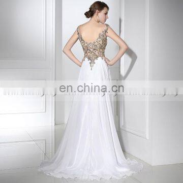 Best Selling Cap Sleeve Exquisite Beaded Chiffon Long Evening Dresses LX288 photo-4