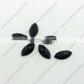 Flat Back Black Boat Glass Stones For Jewelry Ornament