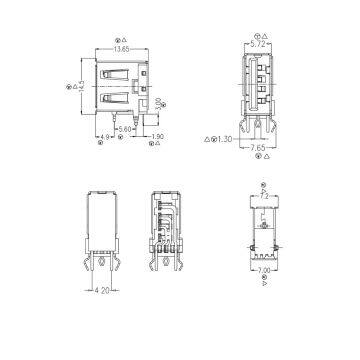 Flameproof Female USB 2.0 Connector With CE RoHS SGS photo-4