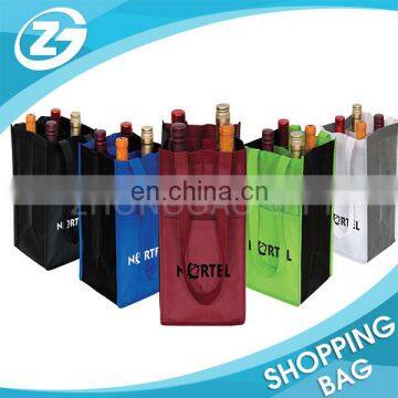 Wholesale Factory Customized Durable Long Handled Reusable Nonwoven 4 or 6 Bottles Beer Wine Carrying Tote Bag