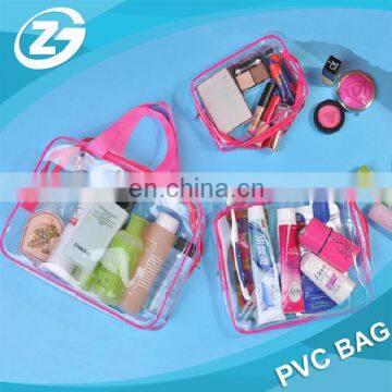 Wholesale Cheap High Quality Zip Top Girls Women Cosmetic Transparent Custom Size Logo Clear PVC Bag