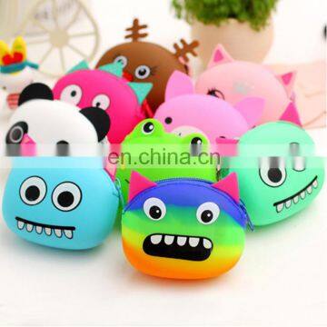 Custom size animal silicone rubber coin purse/jelly coin purse with printed logo