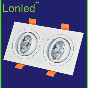 Recessed Square LED Spotlight Aluminum Case 2*7W Black/White/Silver High Power photo-2