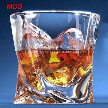 Glassware 300ml lead-free twist whiskey glass scotch glass for liquor