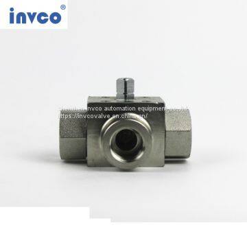 INVCO Pneumatic Actuator 3 Way High Pressure Ball Valve ,Stainless Steel Pneumatic Ball Valve for High Media photo-3