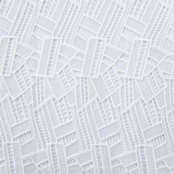 Punch Hole Embroidered White Cotton Lace Embroidery Fabric photo-3