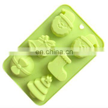 New Christmas Series DIY Silicone Mould with Christmas Tree Cartoon Old Man Head Shape for Cake
