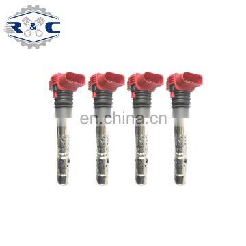 R&C Factory High Quality Car Spark Coils Koil Pengapian mobil 06C905115B For VW Jetta Bora Golf A3 A4  Audi Auto Ignition Coil