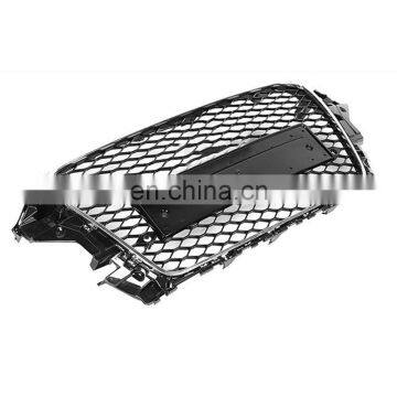 Grille Front Hood Henycomb Bumper Grill Sliver 13-16 For Audi A3 S3 RS3 Style