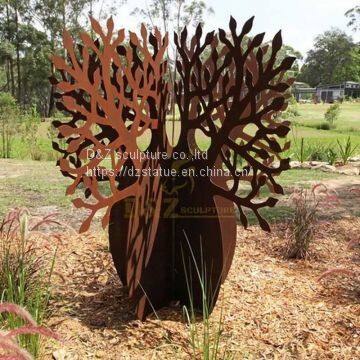 Large Modern Stainless And Corten Steel Garden Sculpture photo-2
