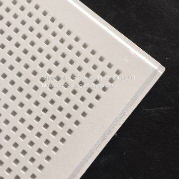 Fiberglass Plaster Perforated Composited Acoustic Ceiling Tile