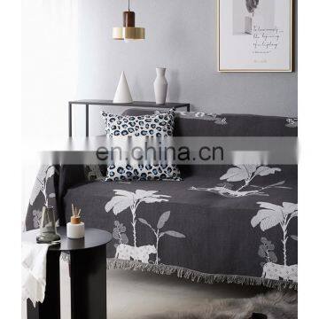 RAWHOUSE China Wholesale Throw Blanket Yarn Dyed Leopard Double Side Woven Throws Tassels Cover Sofa Home Decor photo-4