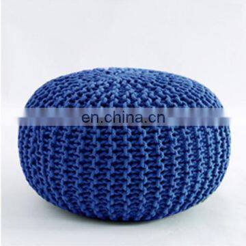 Indoor & Outdoor Hand Knitted Style Pouf Comfortable Floor Ottoman Kids Room Decorative Seating