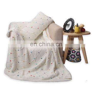 Home Decorative Knit White Throw Blanket for Couch Sofa Chair photo-2