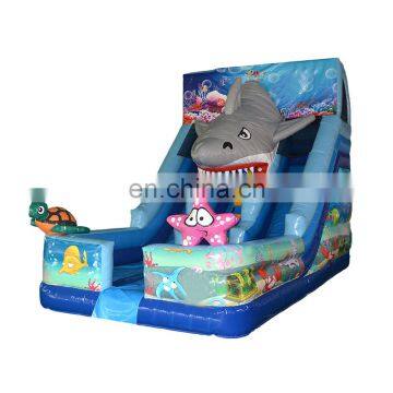 Commercial Shark Ocean World Inflatable Dry Slide For Kids Sliding Jumping