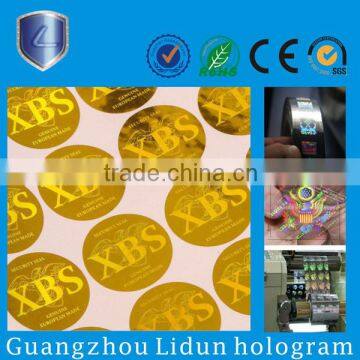 2015 Hot Sale Silver Hologram Sticker&waterproof Custom Label &laser Sticker