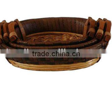 Wicker Round Tray Basket