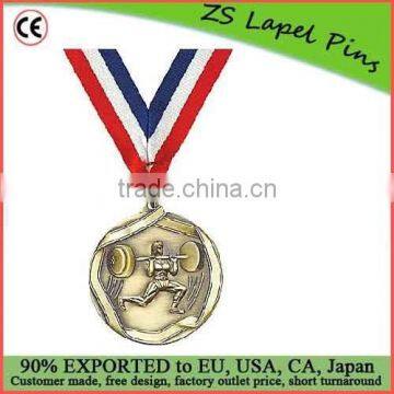 Custom quality free artwork design High Relief Medallion Female Weightlifter