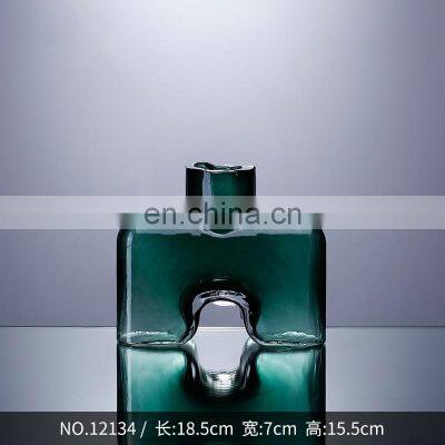 Luxury European Style Custom Crystal Blown Flower Vase Home Decoration Living Room Clear Glass Creative Set photo-5