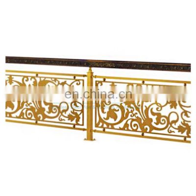 Decorative Balcony Post Handrail Kit Stainless Steel Deck Gold Welding Railing Set