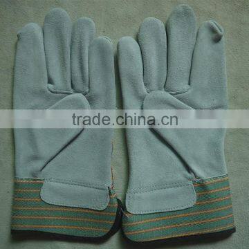 cow split leather working Gloves, short worker's leather gloves, industrial gloves