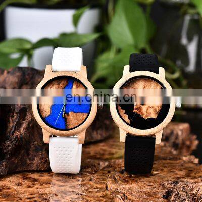BOBO BIRD Japan Quartz Movement Resin Dial Bamboo Watches Men Wrist Sports Silicone Watch photo-5