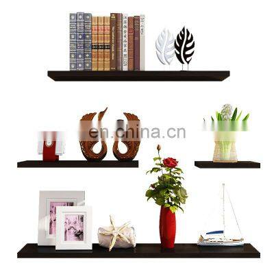 Promotional Black White Rectangular MDF Simple Floating Shelves in Indoor