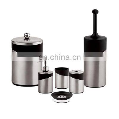 Promotional Black Plastic Cover Designed Bathrooms Set Accessories Bathrooms Stainless Steel Bathroom Sets photo-4