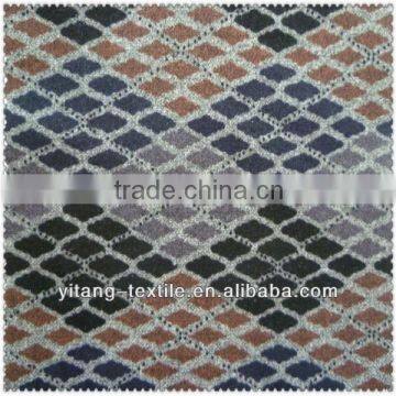 Woven rayon polyester print herringbone fabric