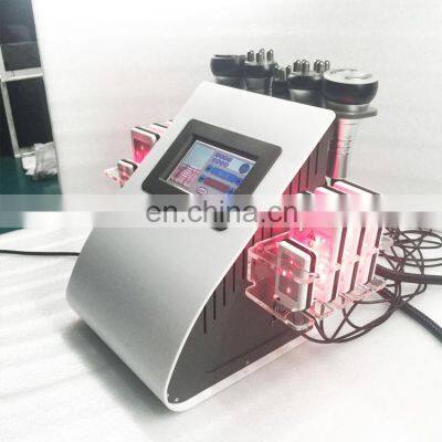 6 in 1 30k 40k ultrasonic cavitation vacuum radio frequency laser 8 pads lipo laser slimming machine