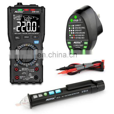 DM100 Digital Multimeter Set With UK EU US Socket Tester NCV Voltage Detector Pen multimetro Anti-burn Fuse Alarm multimeters