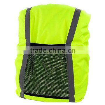 Hi Vis Waterproof Reflective bag Cover with Big Mesh Pocket