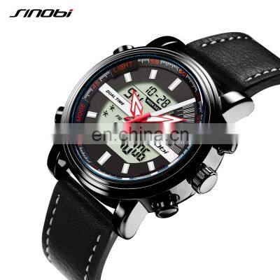 SINOBI Masculinity Multi-function Handwatch S9795G02G-D Chronograph Watch Calender Display Wristwatches Men