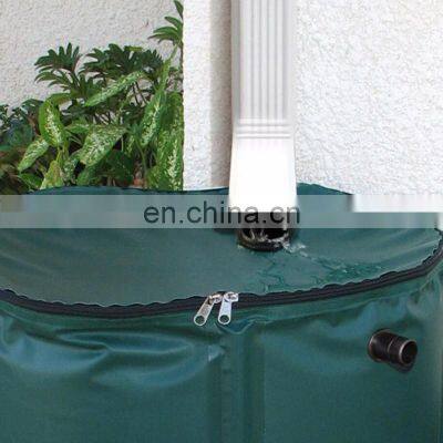 Green and Black Folding Portable 55 Gallon,150 Gallon Plastic Pvc Rain Water Barrel Collection Tank photo-3