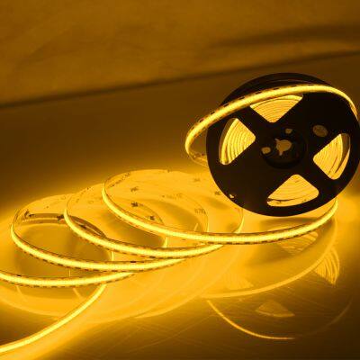 Cob Yellow Light Strip Led Led Chip Customize Logo DC24v 12v Flexible Yellow Color Led Cob Strip Blue Cob Led Strip Light photo-2
