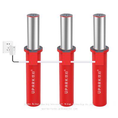 Custom Shopping Mall High Security Access Warning Led Light Automatic Electric Retractable Barrier Rising Bollard photo-2