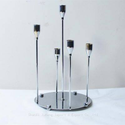 Vintage Gold Silver Candle Holder Stand Candelabra Centerpiece for Wedding Dinner Party Tabletop Decoration At Low Price photo-3