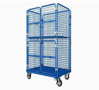 Smooth-Moving Platform Trolley with Metal Cage for Easy Transport