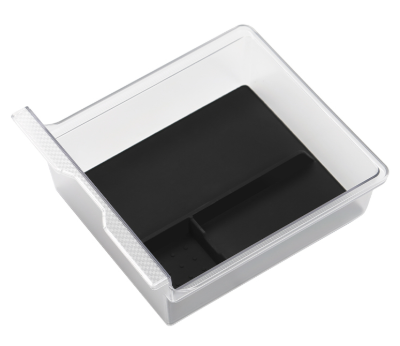 Anti-Slip Transparent Console Storage Box Compatible with Tesla Model Y Juniper & Model 3 Highland 2024-2025, Premium Silicone Mat Included