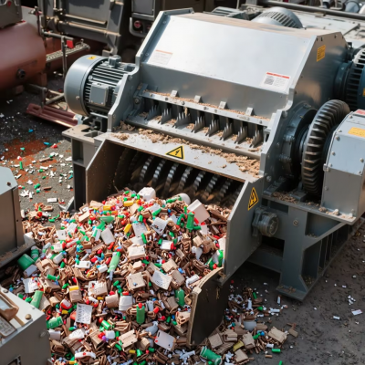 Prix usine - Broyeur à double axe en plastique automatique à prix concurrentiel pour le recyclage des déchets doté d'un moteur et d'une boîte de vitesses de base photo-6