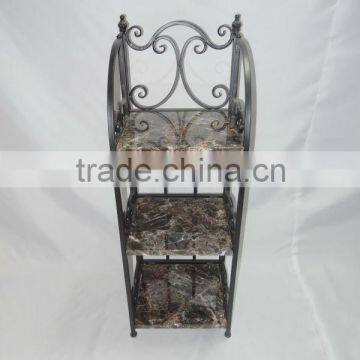2015 New design three layer stone mosaic pattern home wall shelves