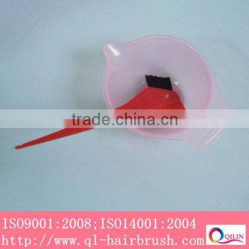 plastic hair tinting dyeing set, hair dye brush and bowl