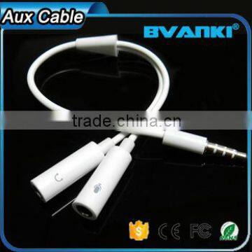 2016 Online Shopping Custom Aux Cable Wholesale for Iphone 3.5mm Y Splitter Audio Cable 1 Male to 2 Female Audio Cable Supplier's Choice photo-4