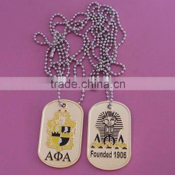 metalic soft enamel Alpha Phi Alpha dog tag necklace