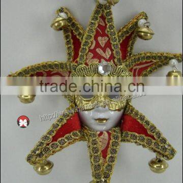 DECORATIVE CERAMIC MASK FEMALE JESTER, WALL HANGING. MADE IN CHINA