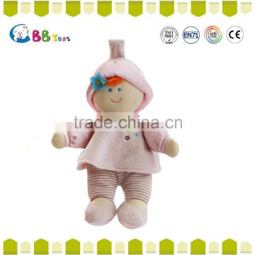 2015 high quanlity factory sale cute and novelty pink plush soft dolls toys for baby